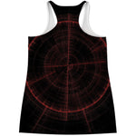 Red Gun Sight Print Women's Racerback Tank Top