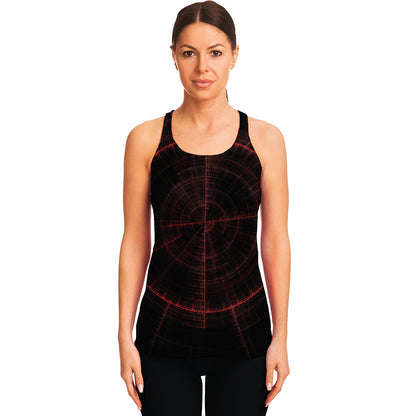 Red Gun Sight Print Women's Racerback Tank Top