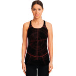 Red Gun Sight Print Women's Racerback Tank Top