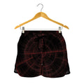 Red Gun Sight Print Women's Shorts