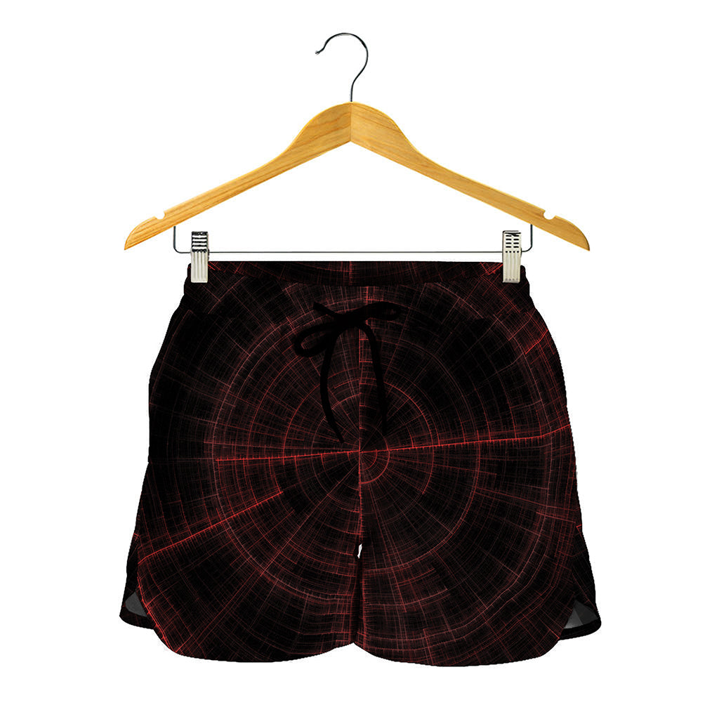 Red Gun Sight Print Women's Shorts