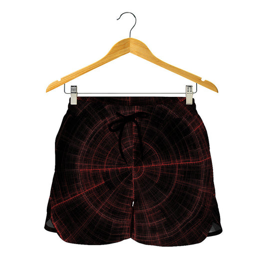 Red Gun Sight Print Women's Shorts
