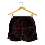 Red Gun Sight Print Women's Shorts