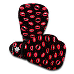 Red Halloween Vampire Lips Pattern Print Boxing Gloves