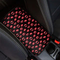 Red Halloween Vampire Lips Pattern Print Car Center Console Cover