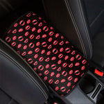 Red Halloween Vampire Lips Pattern Print Car Center Console Cover