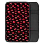 Red Halloween Vampire Lips Pattern Print Car Center Console Cover