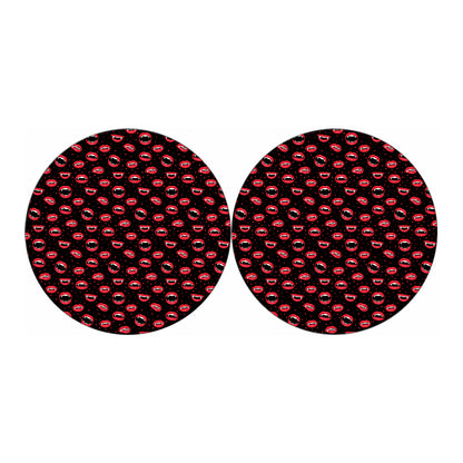 Red Halloween Vampire Lips Pattern Print Car Coasters