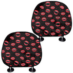 Red Halloween Vampire Lips Pattern Print Car Headrest Covers