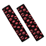 Red Halloween Vampire Lips Pattern Print Car Seat Belt Covers