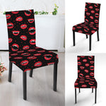 Red Halloween Vampire Lips Pattern Print Dining Chair Slipcover