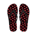Red Halloween Vampire Lips Pattern Print Flip Flops