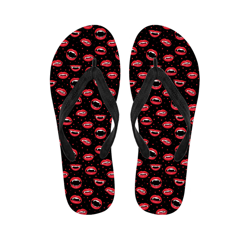 Red Halloween Vampire Lips Pattern Print Flip Flops