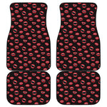 Red Halloween Vampire Lips Pattern Print Front and Back Car Floor Mats