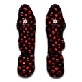 Red Halloween Vampire Lips Pattern Print Muay Thai Shin Guards