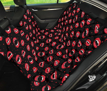 Red Halloween Vampire Lips Pattern Print Pet Car Back Seat Cover