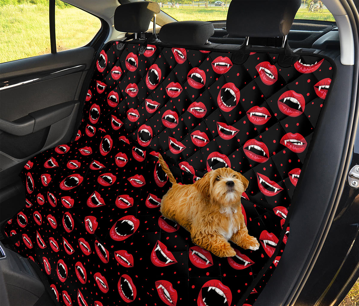 Red Halloween Vampire Lips Pattern Print Pet Car Back Seat Cover