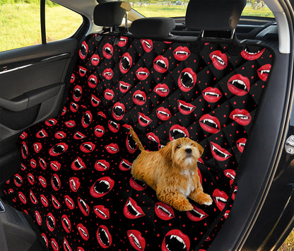 Red Halloween Vampire Lips Pattern Print Pet Car Back Seat Cover