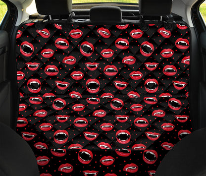 Red Halloween Vampire Lips Pattern Print Pet Car Back Seat Cover