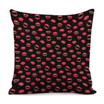 Red Halloween Vampire Lips Pattern Print Pillow Cover