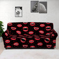 Red Halloween Vampire Lips Pattern Print Sofa Cover