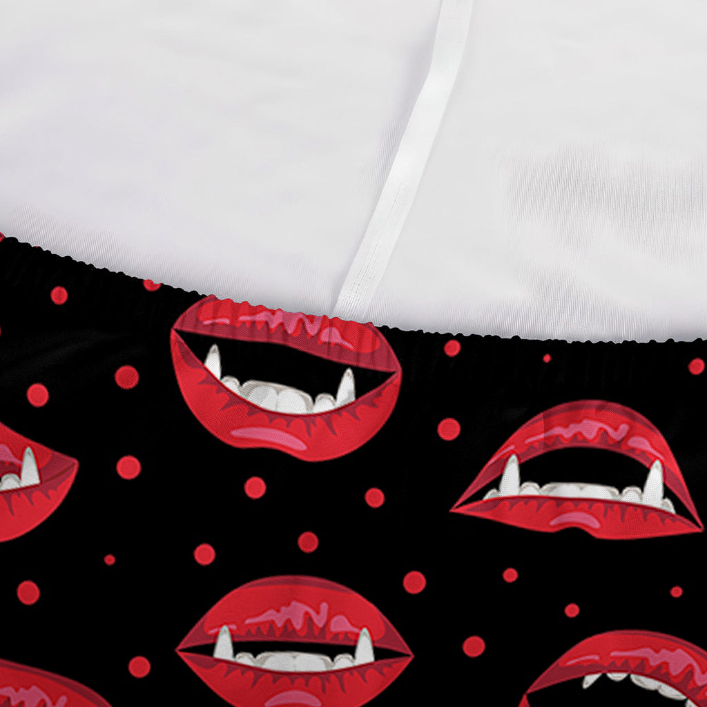 Red Halloween Vampire Lips Pattern Print Sofa Cover