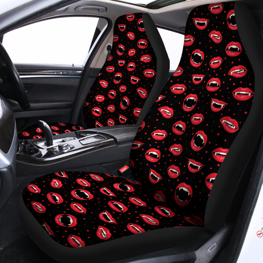 Red Halloween Vampire Lips Pattern Print Universal Fit Car Seat Covers