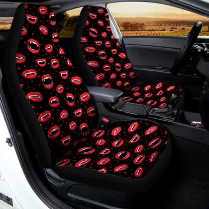 Red Halloween Vampire Lips Pattern Print Universal Fit Car Seat Covers