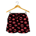 Red Halloween Vampire Lips Pattern Print Women's Shorts
