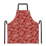 Red Hawaiian Tropical Pattern Print Apron