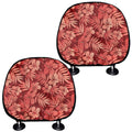 Red Hawaiian Tropical Pattern Print Car Headrest Covers