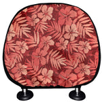 Red Hawaiian Tropical Pattern Print Car Headrest Covers