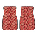 Red Hawaiian Tropical Pattern Print Front Car Floor Mats