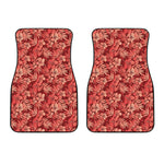 Red Hawaiian Tropical Pattern Print Front Car Floor Mats