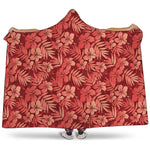 Red Hawaiian Tropical Pattern Print Hooded Blanket