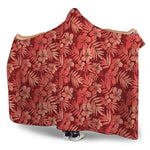Red Hawaiian Tropical Pattern Print Hooded Blanket