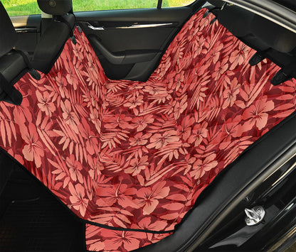 Red Hawaiian Tropical Pattern Print Pet Car Back Seat Cover