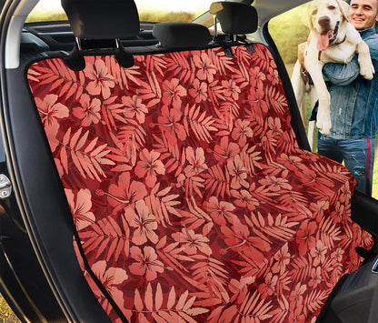 Red Hawaiian Tropical Pattern Print Pet Car Back Seat Cover