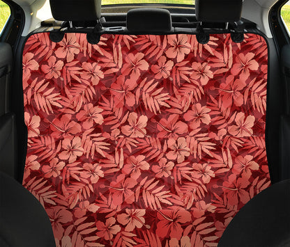 Red Hawaiian Tropical Pattern Print Pet Car Back Seat Cover