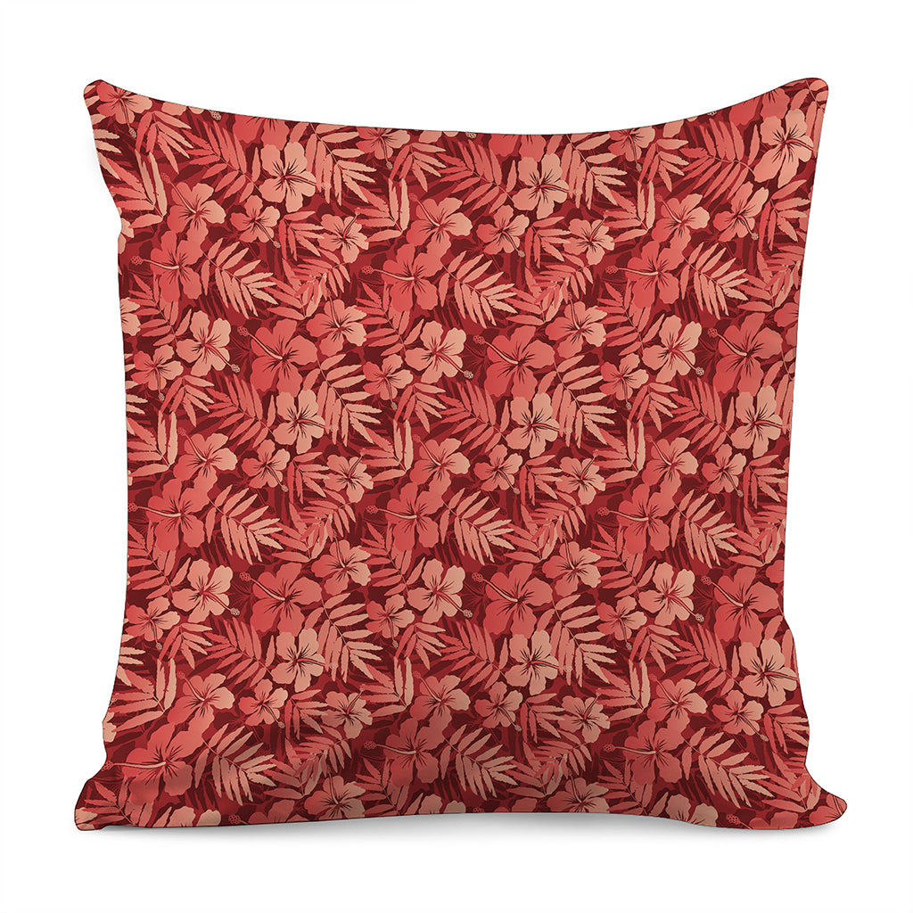 Red Hawaiian Tropical Pattern Print Pillow Cover