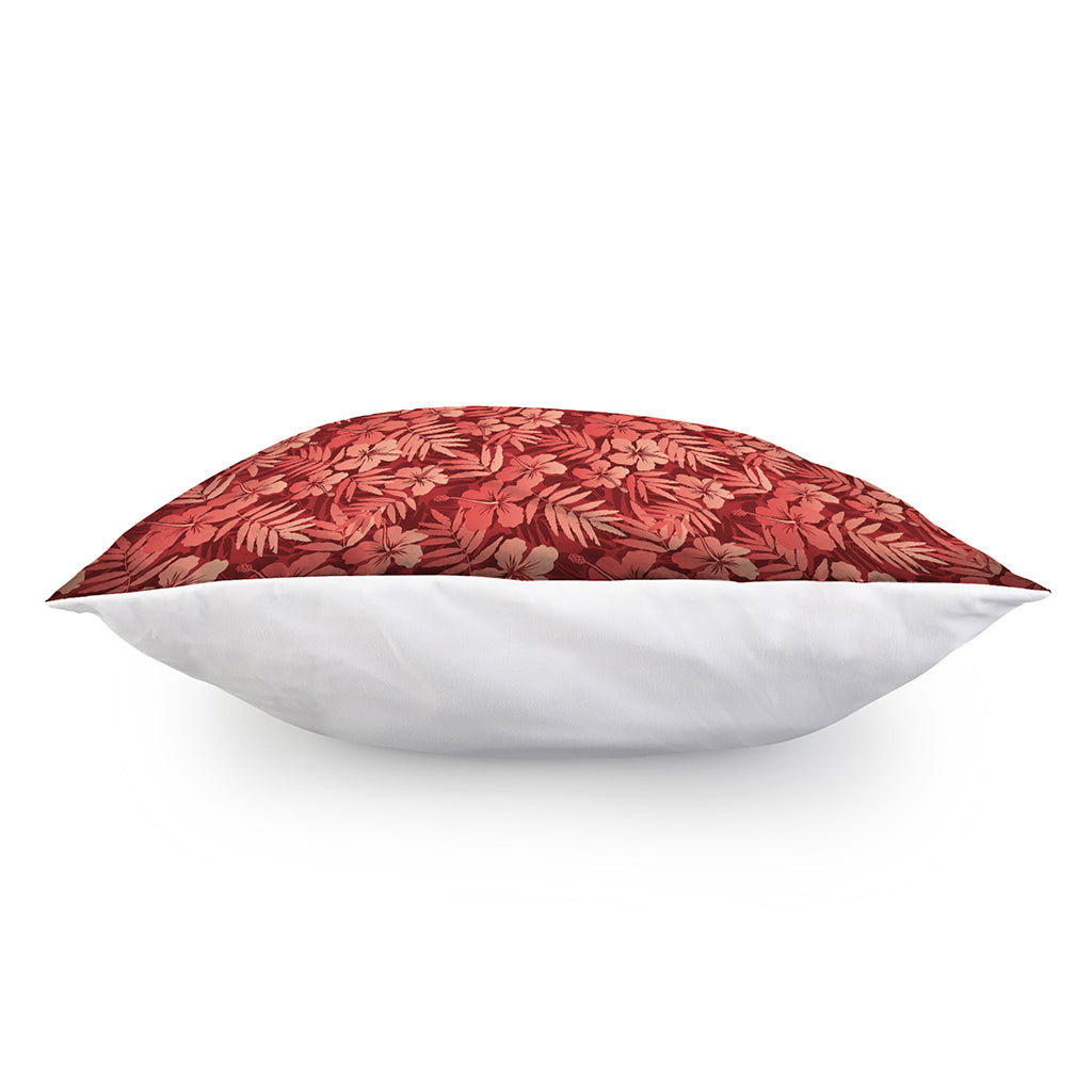 Red Hawaiian Tropical Pattern Print Pillow Cover