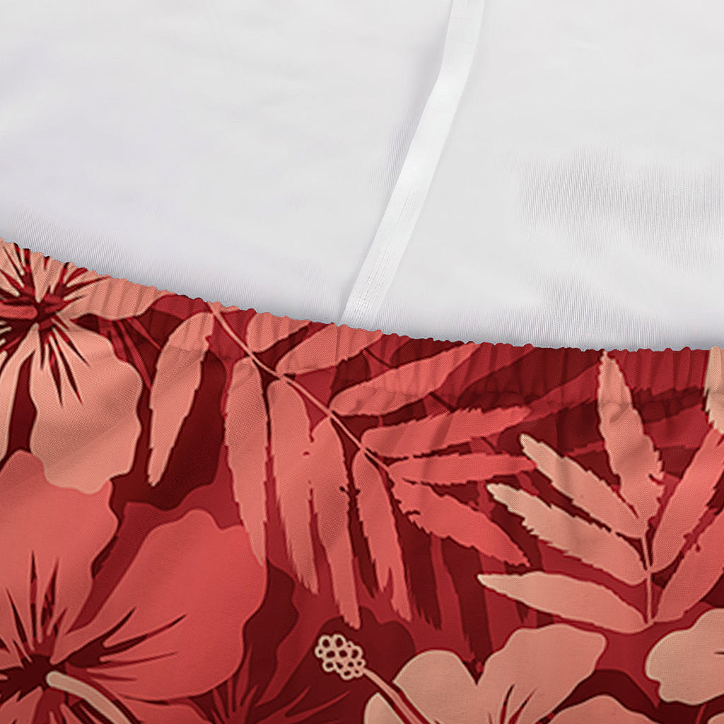 Red Hawaiian Tropical Pattern Print Sofa Cover