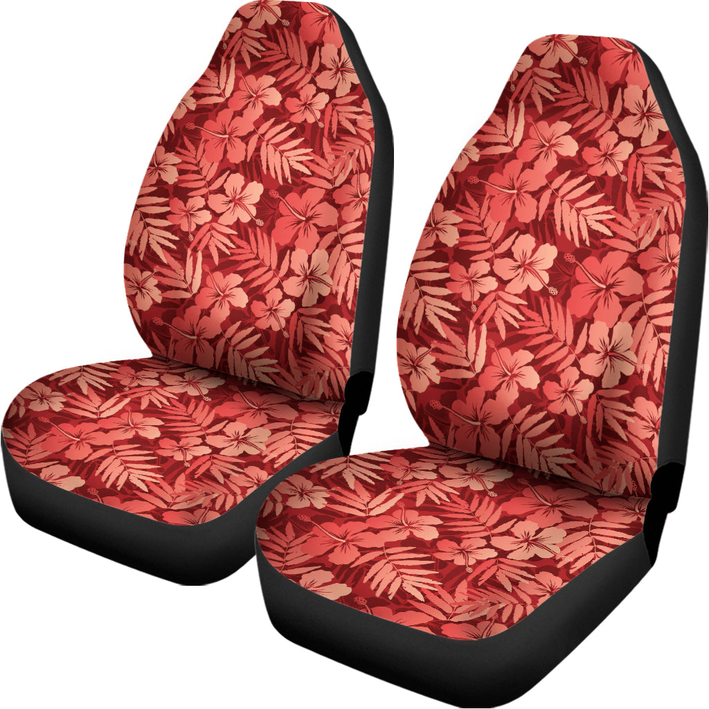 Red Hawaiian Tropical Pattern Print Universal Fit Car Seat Covers