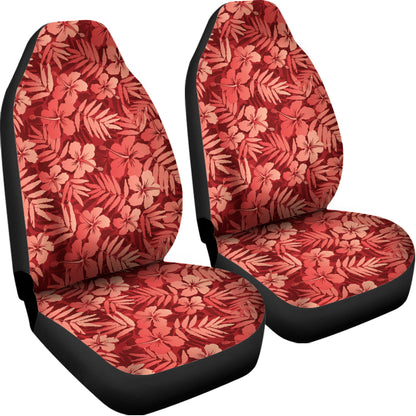 Red Hawaiian Tropical Pattern Print Universal Fit Car Seat Covers