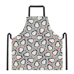 Red Heart And Penguin Pattern Print Apron