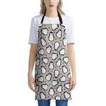 Red Heart And Penguin Pattern Print Apron