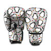 Red Heart And Penguin Pattern Print Boxing Gloves