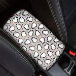 Red Heart And Penguin Pattern Print Car Center Console Cover