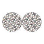 Red Heart And Penguin Pattern Print Car Coasters