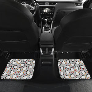 Red Heart And Penguin Pattern Print Front and Back Car Floor Mats